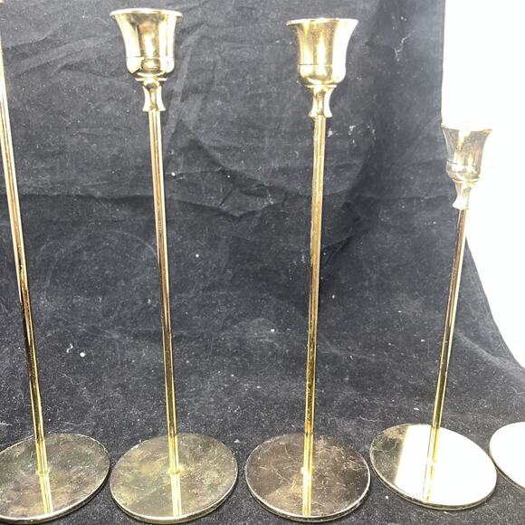 6Vintage Brass Candlestick Taper Candle Holders Wedding Holiday 2each 13” 11” 9” - Picture 3 of 9
